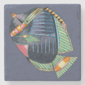 Blue Striped Angel Fish Stone Onderzetter (Voorkant)