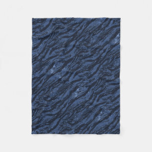 Blue Striped Camo Fleece Deken