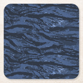 Blue Striped Camo Kartonnen Onderzetters