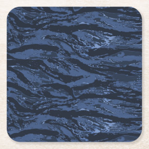 Blue Striped Camo Kartonnen Onderzetters
