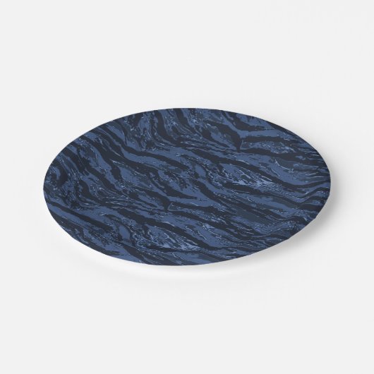 Blue Striped Camo Papieren Bordje (Gekanteld)