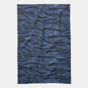 Blue Striped Camo Theedoek