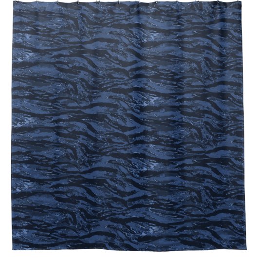 Blue Striped Camouflage Showgordijn Douchegordijn (Voorkant)