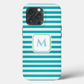 Blue Striped Cell Phone Case with Decorative (Achterkant)