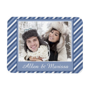 Blue Striped Custom Photo Flex Magneet