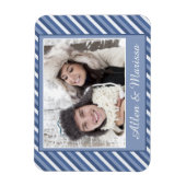 Blue Striped Custom Photo Flex Magneet (Verticaal)