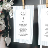 Blue Striped Elegance Class Wedding Seating Charts Kaart
