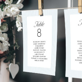 Blue Striped Elegance Class Wedding Seating Charts Kaart
