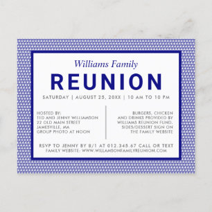 Blue Striped Family Reunion Briefkaart Uitnodiging