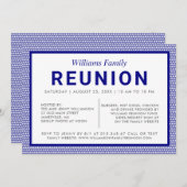 Blue Striped Family Reunion Uitnodiging (Voorkant / Achterkant)