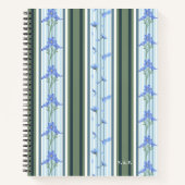 Blue Striped Floral Archive Personalized Notitieboek (Voorkant)
