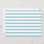 Blue Striped Gold Cross Baptisme Christening Foto Bedankkaart (Achterkant)