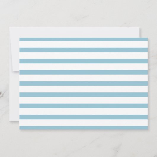 Blue Striped Gold Cross Baptisme Christening Foto Bedankkaart (Achterkant)