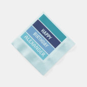 Blue Striped Happy Birthdy Servet (Hoek)