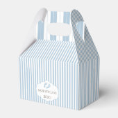 Blue Striped Mason Jar met Flowers Baby shower Bedankdoosjes (Achterkant)