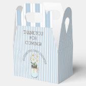 Blue Striped Mason Jar met Flowers Baby shower Bedankdoosjes (Geopend)