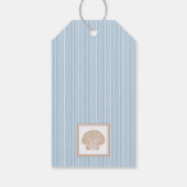 Blue Striped Modern Beach Guest Favor Dank je Cadeaulabel (Achterkant)