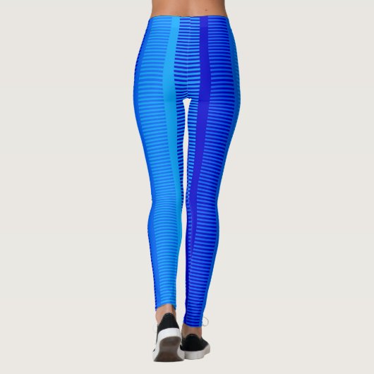 Blue Striped Patroon Leggings (Achterkant)