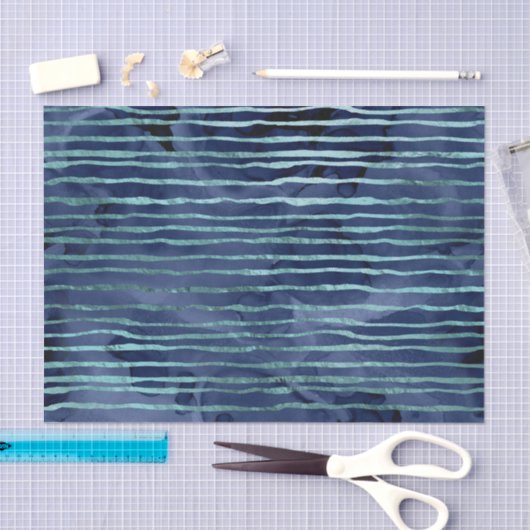 Blue Striped Patroon Tissuepapier (Craft)