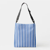 Blue Striped Personalized Initial Crossbody Tas (Achterkant)