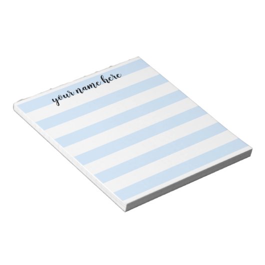 Blue Striped Personalized Notitieblok (Schuin)