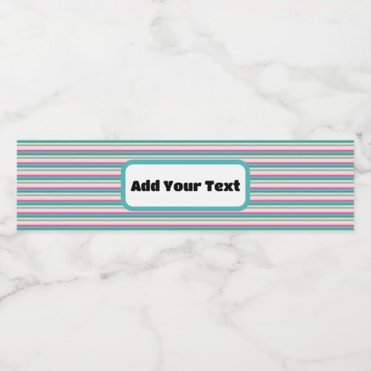 Blue Striped Promotion / Event Waterfles Etiket (Enkel label)