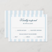 Blue Striped RSVP Kaartje (Voorkant / Achterkant)