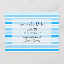Blue Striped Save the Date Briefkaart