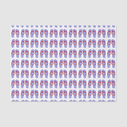 Blue Striped Teenslippers Patroon Tissuepapier (Voorkant)