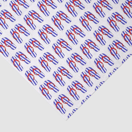 Blue Striped Teenslippers Patroon Tissuepapier (Detail)