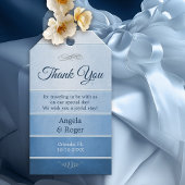 Blue Striped Ton sur Ton Wedding Favor Cadeaulabel