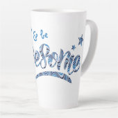 Blue Striped "Wake up & be Geweldige" Motivatie Latte Mok (Rechterhoek)