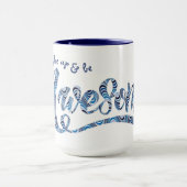 Blue Striped "Wake up & be Geweldige" Motivatie Mok (Midden)