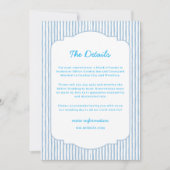 Blue Striped Wedding Elegant Classic Details Feestdagenkaart (Voorkant)