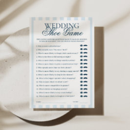 Blue Striped Wedding Show Game Card Kaart