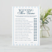 Blue Striped Wedding Show Game Card Kaart (Staand voorkant)