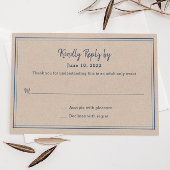 Blue Stripes Adult Only Wedding RSVP-kaart RSVP Kaartje