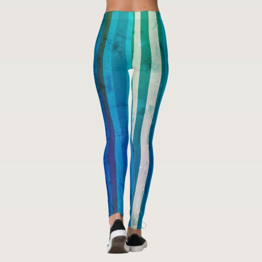 Blue Stripes Aqua Mod Leggings (Achterkant)