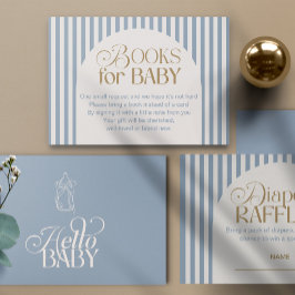 Blue Stripes Arch Vintage Boy Books for baby Informatiekaartje
