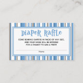 Blue Stripes Baby Boy Douche Luier Raffle Tickets Informatiekaartje (Voorkant)