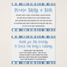 Blue Stripes Baby Boy Shower Book Request Kaart