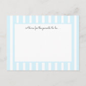 Blue Stripes Baby shower Advies, gebed Advieskaart (Achterkant)