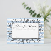 Blue stripes Baby shower Advies voor Mama Kaarten (Staand voorkant)