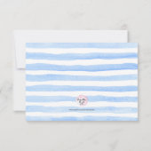 Blue stripes Baby shower Advies voor Mama Kaarten (Achterkant)