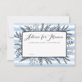Blue stripes Baby shower Advies voor Mama Kaarten