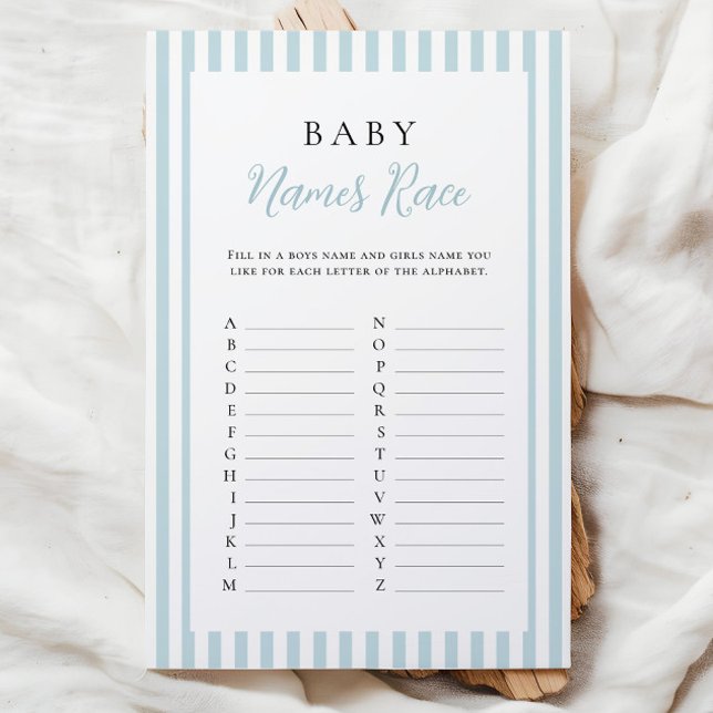 Blue Stripes Baby shower Baby Naam Race (Creator heeft geüpload)