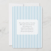 Blue Stripes Baby Shower Boy Invitation Kaart (Achterkant)