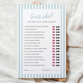 Blue Stripes Baby shower Raad eens wie het spel