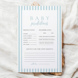 Blue Stripes Baby shower Voorspelling Advies Spel