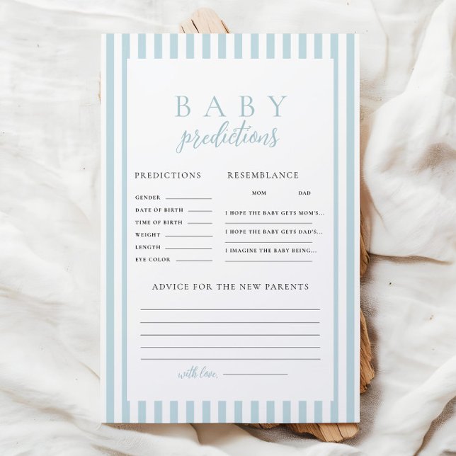 Blue Stripes Baby shower Voorspelling Advies Spel (Creator heeft geüpload)